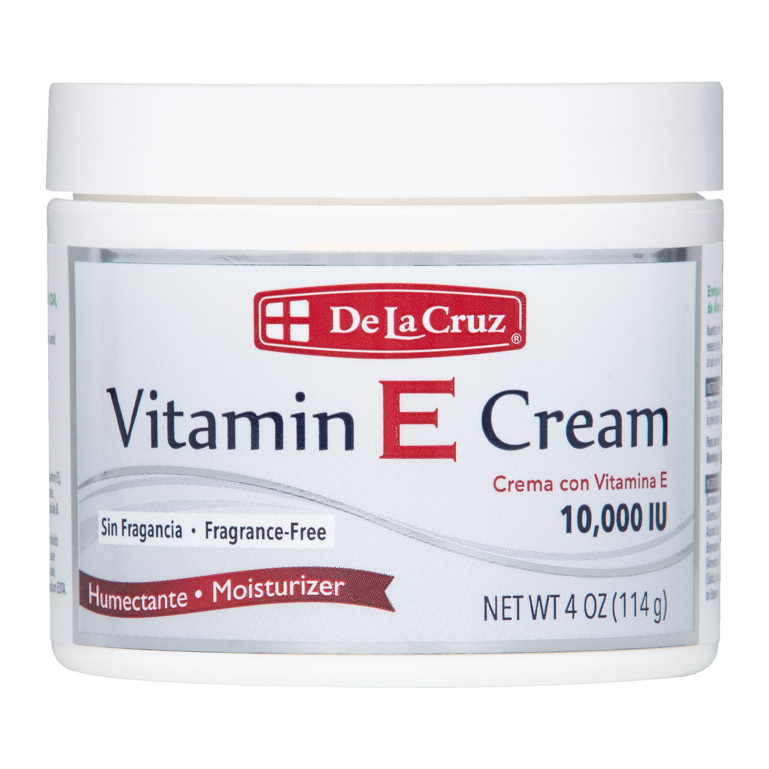 De La Cruz® Vitamin E Cream Fragrance Free 4 OZ. (114 g) – DLC