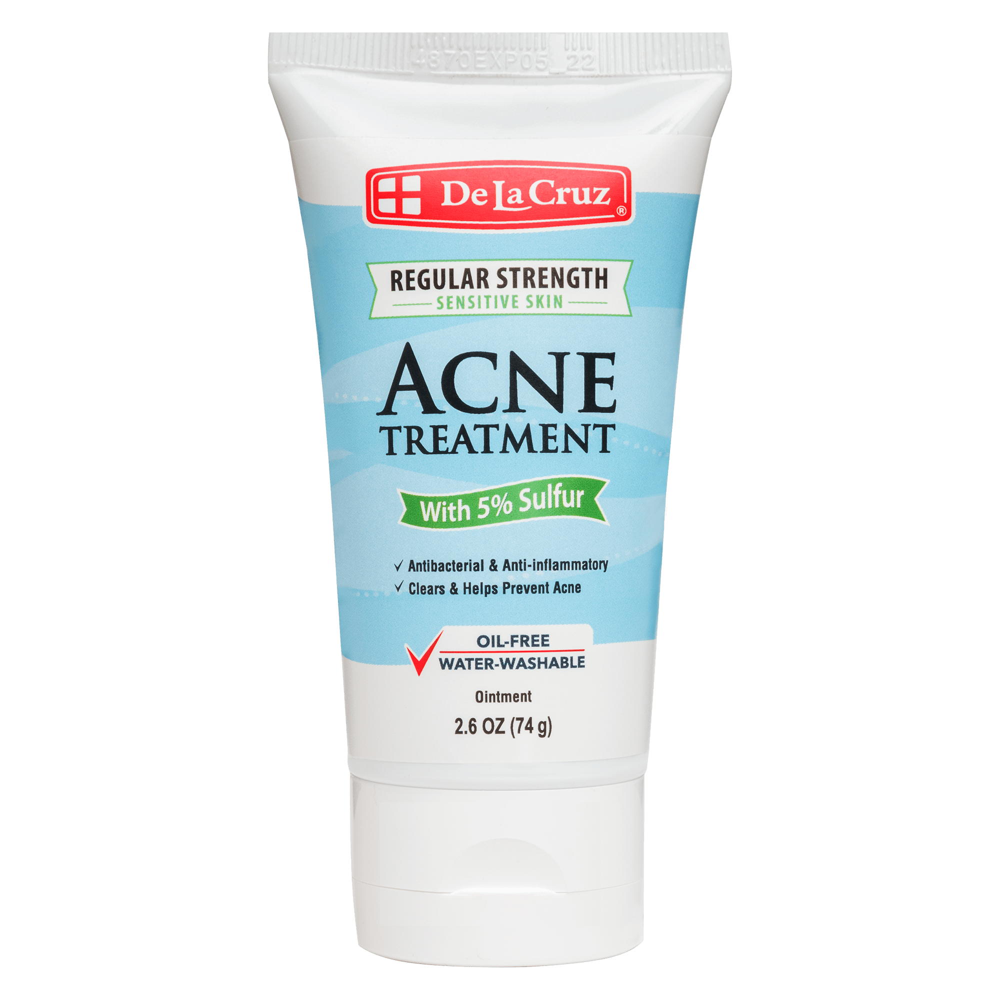 De La Cruz® Tratamiento para el acné para pieles sensibles con 5% de azufre 2.6 OZ. (74 g)