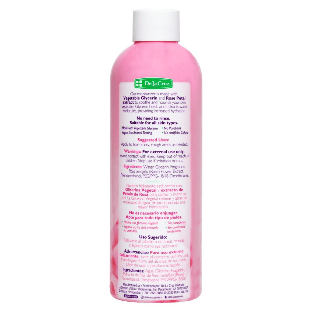 De la Cruz® Glicerina y Agua de Rosas Humectante para Piel y Cabello 8 FL. OZ. (236 ml)