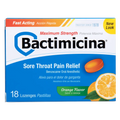 Bactimicina® Pastillas para el Alivio del Dolor de Garganta Máxima Fuerza 18 u.