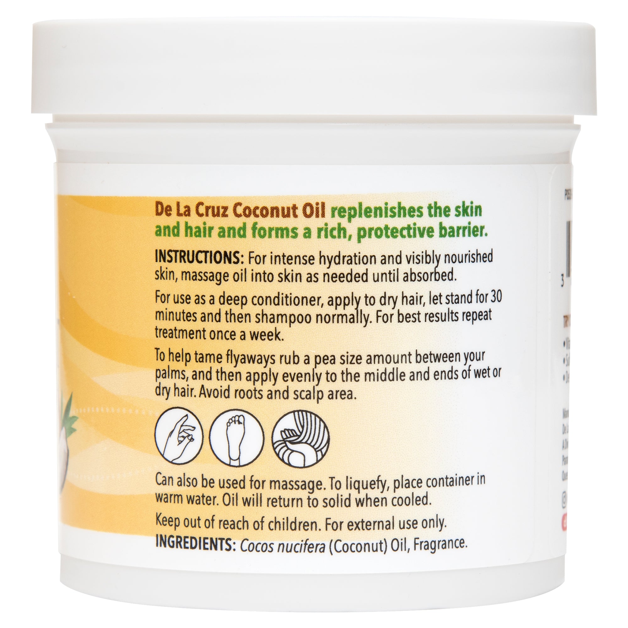 De La Cruz® Aceite de Coco Prensado por Expulsión 5.5 OZ. (156 g)