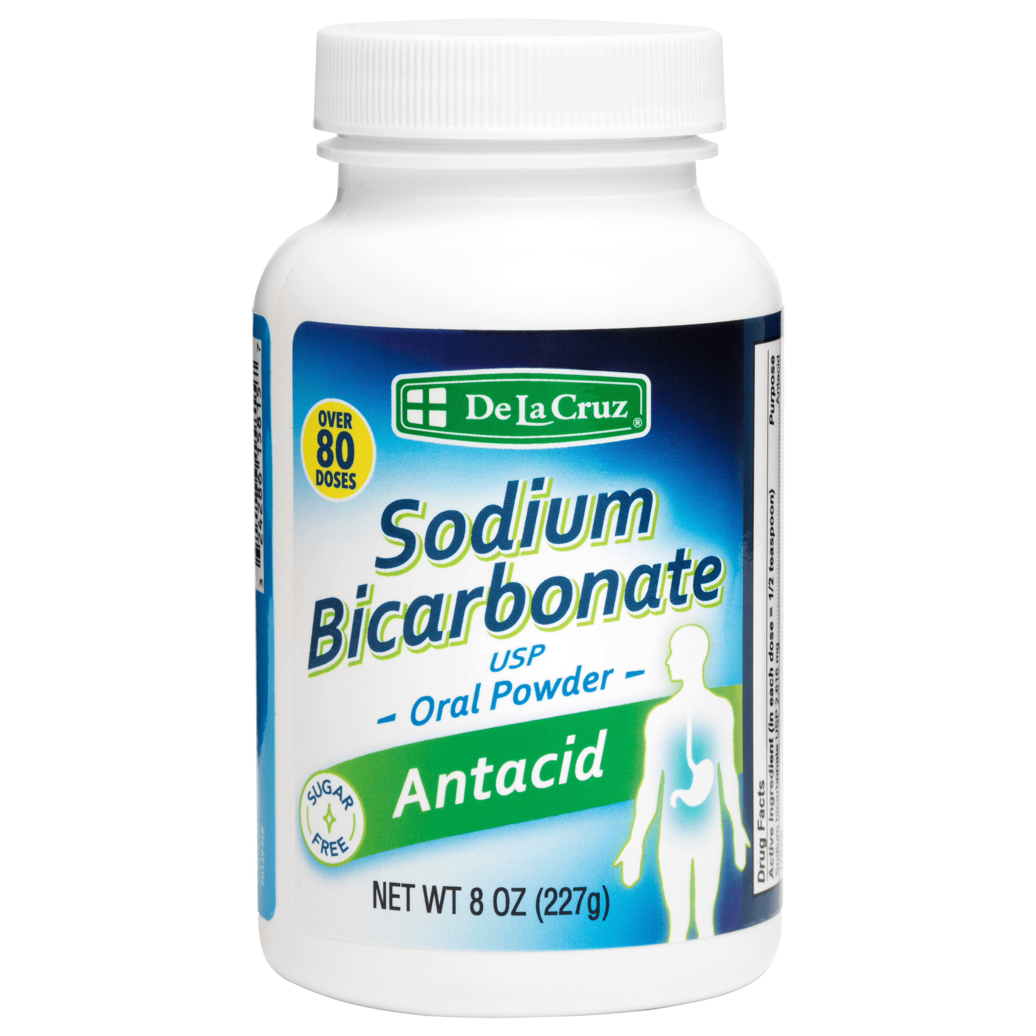 De La Cruz® Bicarbonato de Sodio Puro Antiácido en Polvo Grado USP 8 OZ. (227 g)