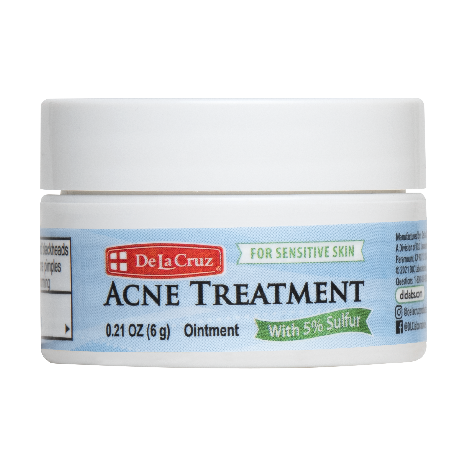 De La Cruz® Tratamiento para el acné para piel sensible con 5 % de azufre 0.21 OZ. (6 g)