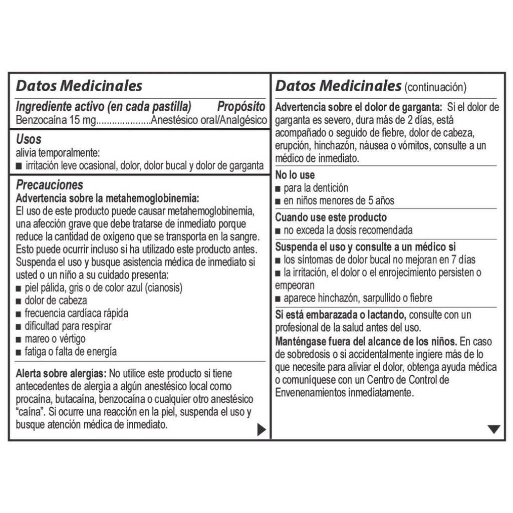 Bactimicina® Pastillas para el Alivio del Dolor de Garganta Máxima Fuerza 18 u.