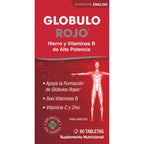 Globulo Rojo® Suplemento dietético con hierro de alta potencia y vitaminas B, 60 comprimidos
