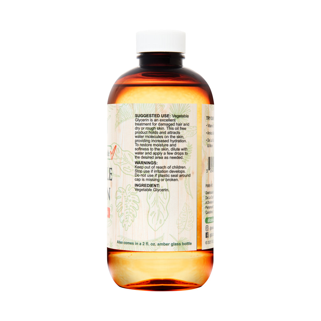 De La Cruz® 100% Pure Vegetable Glycerin, USP Grade 8 FL. OZ. (236 mL)