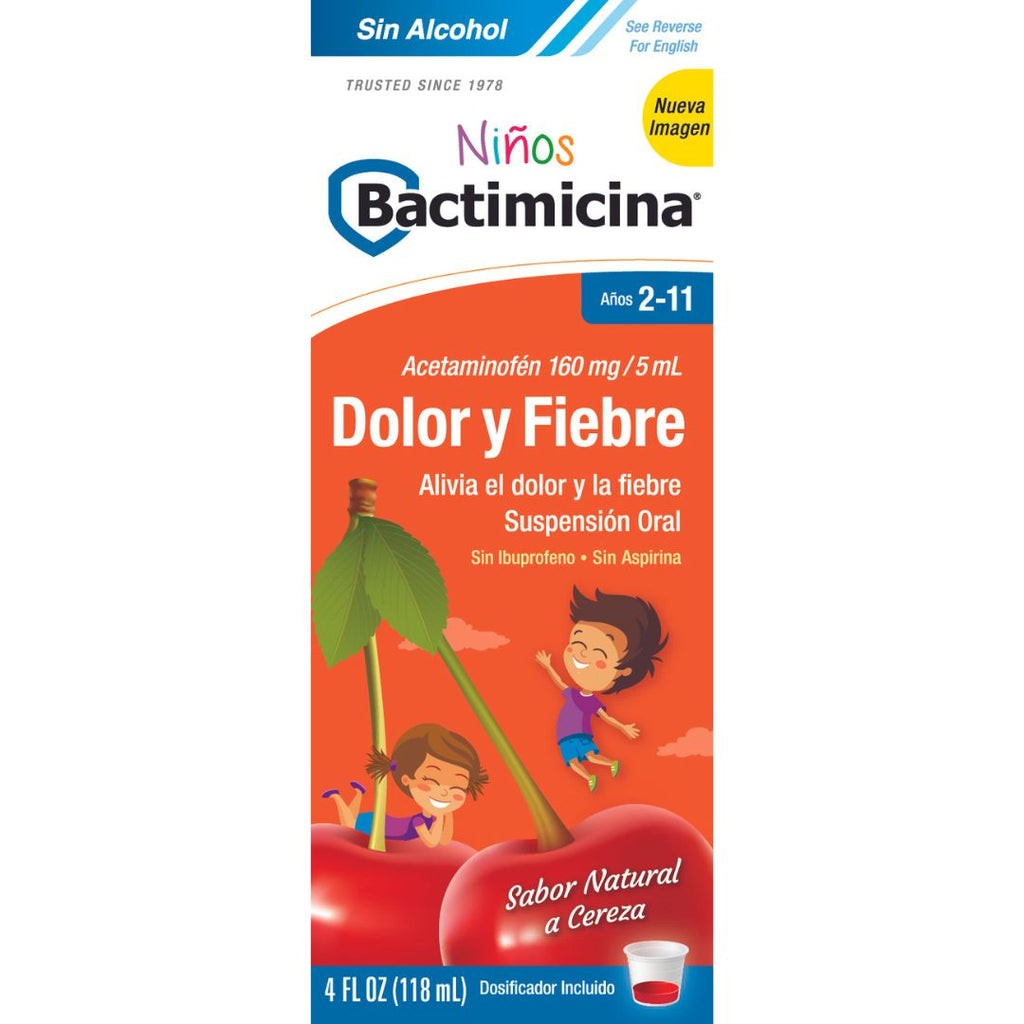 Bactimicina® Líquido para el dolor y la fiebre para niños 4 FL OZ (118 mL)