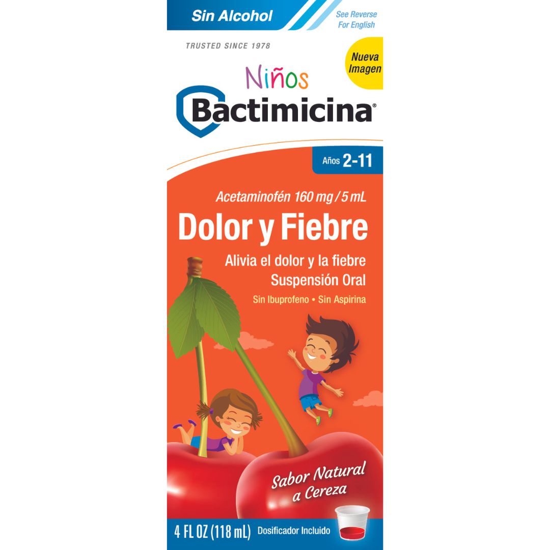 Bactimicina® Líquido para el dolor y la fiebre para niños 4 FL OZ (118 mL)
