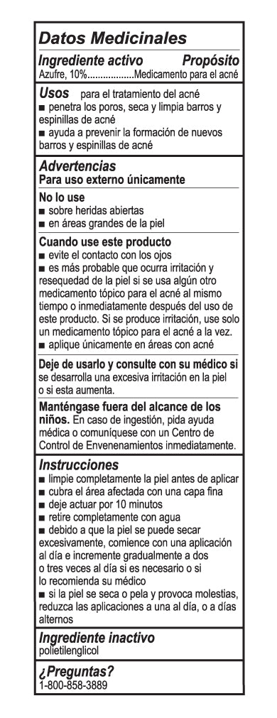 Tratamiento para el acné De La Cruz® de máxima potencia con 10 % de azufre, 73,7 g (2,6 oz)