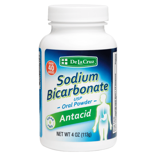 De La Cruz® Pure Sodium Bicarbonate Antacid Powder USP Grade 4 OZ. (113g)