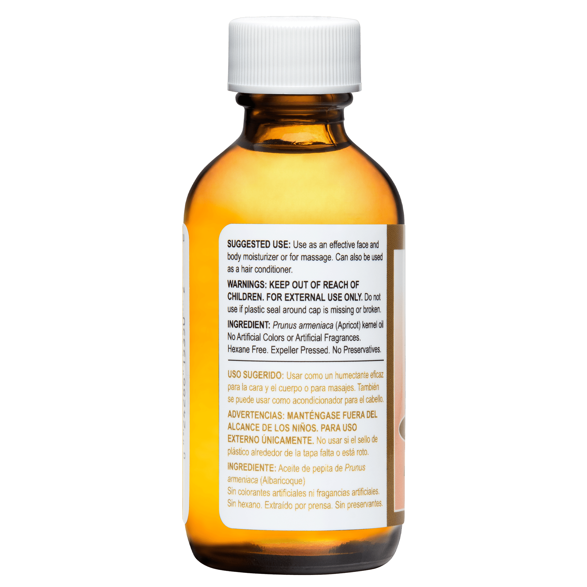 De La Cruz® Aceite de Albaricoque 100% Puro Prensado por Expulsor 2 FL. OZ. (59 ml)
