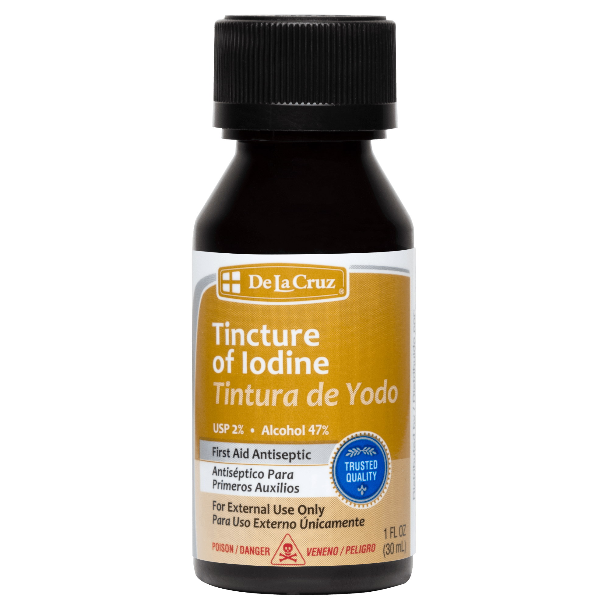 De La Cruz®  2% Iodine Tincture First Aid Antiseptic  1 FL. OZ. (30 mL)