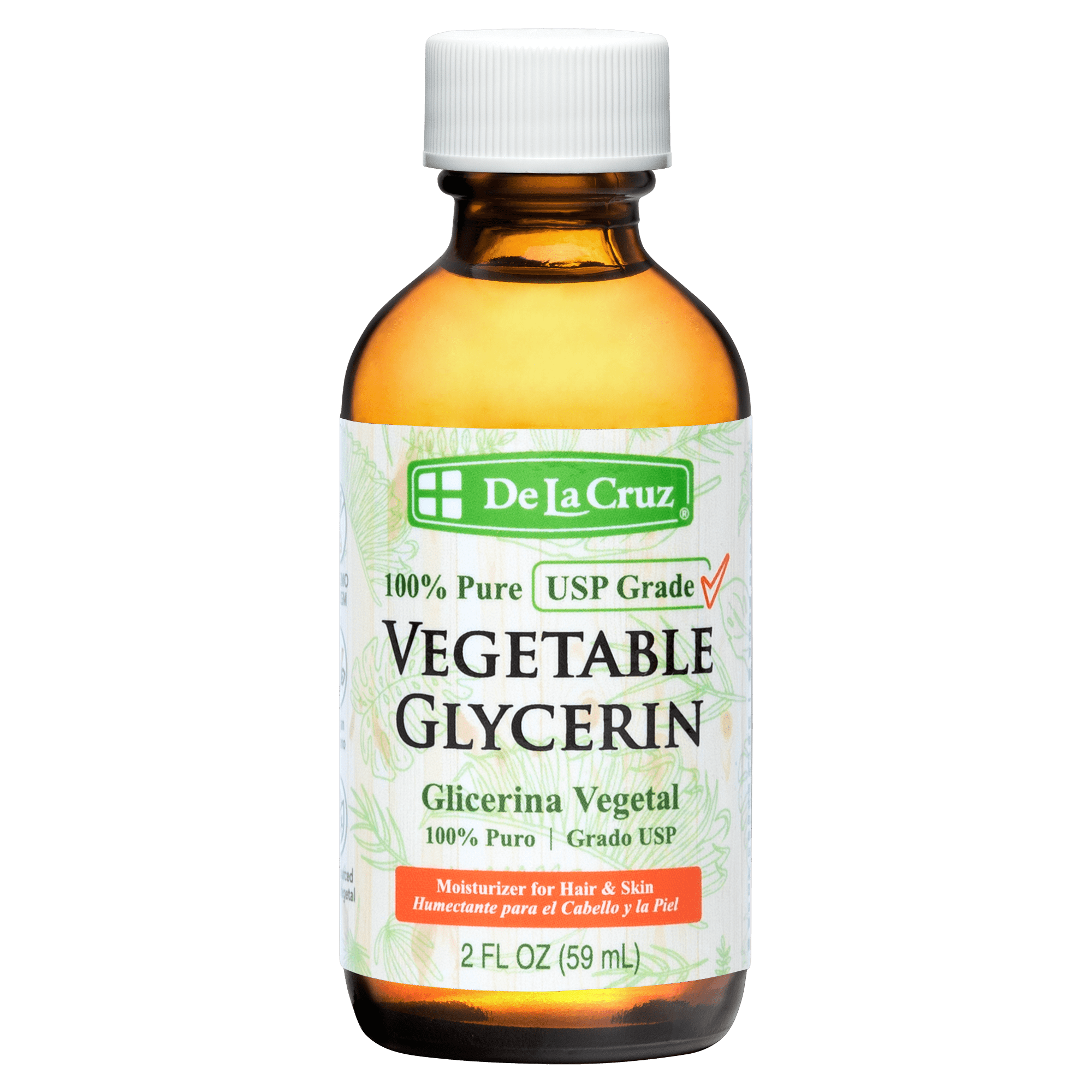 De La Cruz® 100% Pure Vegetable Glycerin, USP Grade 2 FL. OZ. (59 mL)