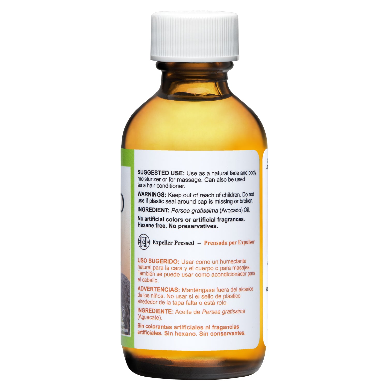 De La Cruz® Aceite de Aguacate 100% puro prensado por expulsor 2 FL. OZ. (59 mL)