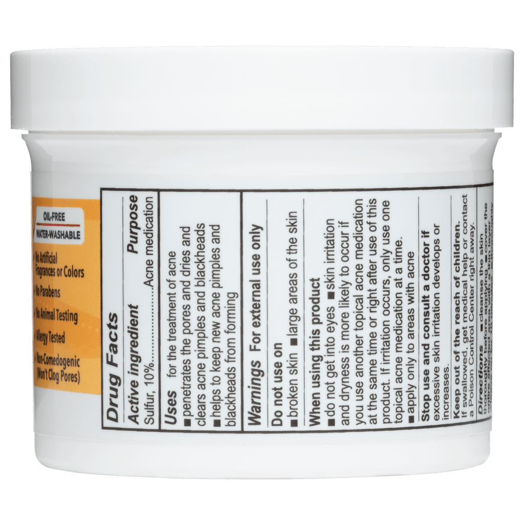 Tratamiento para el acné De La Cruz® de máxima potencia con 10% de azufre 5.5 OZ. (156 g)