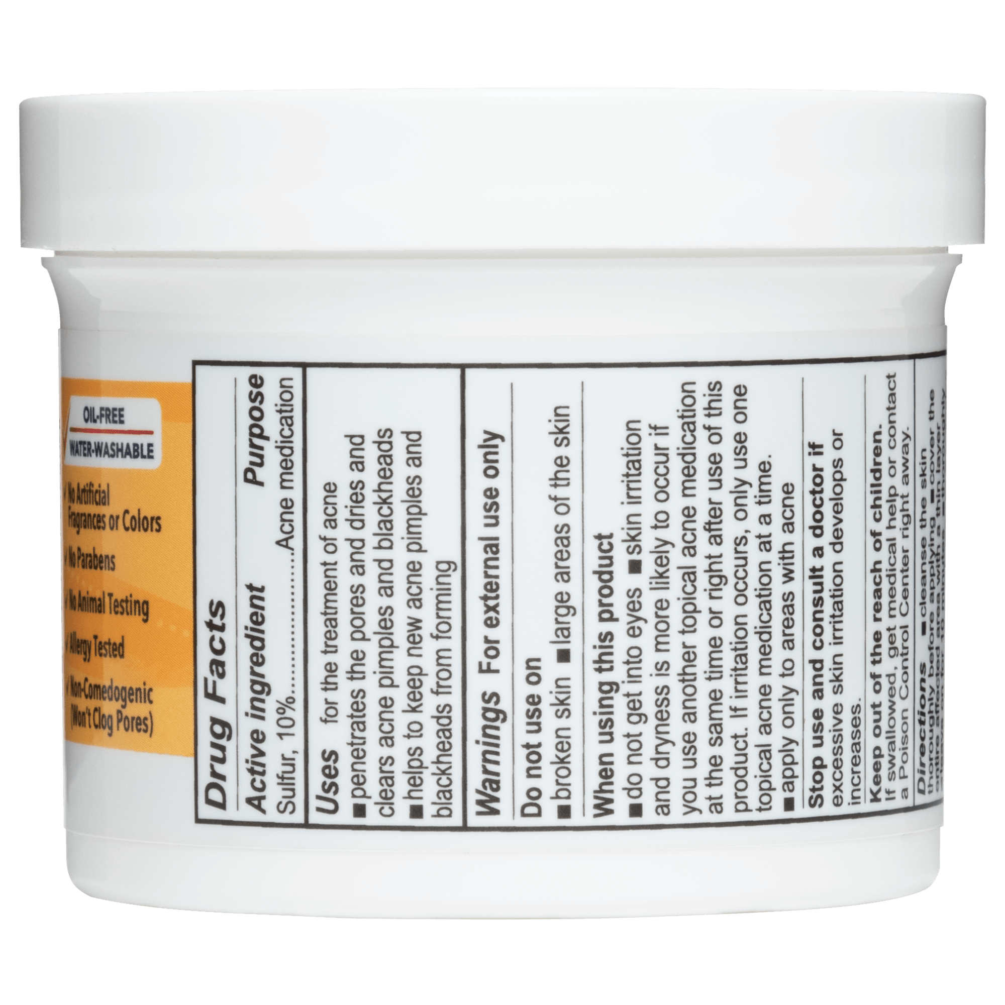 Tratamiento para el acné De La Cruz® de máxima potencia con 10% de azufre 5.5 OZ. (156 g)