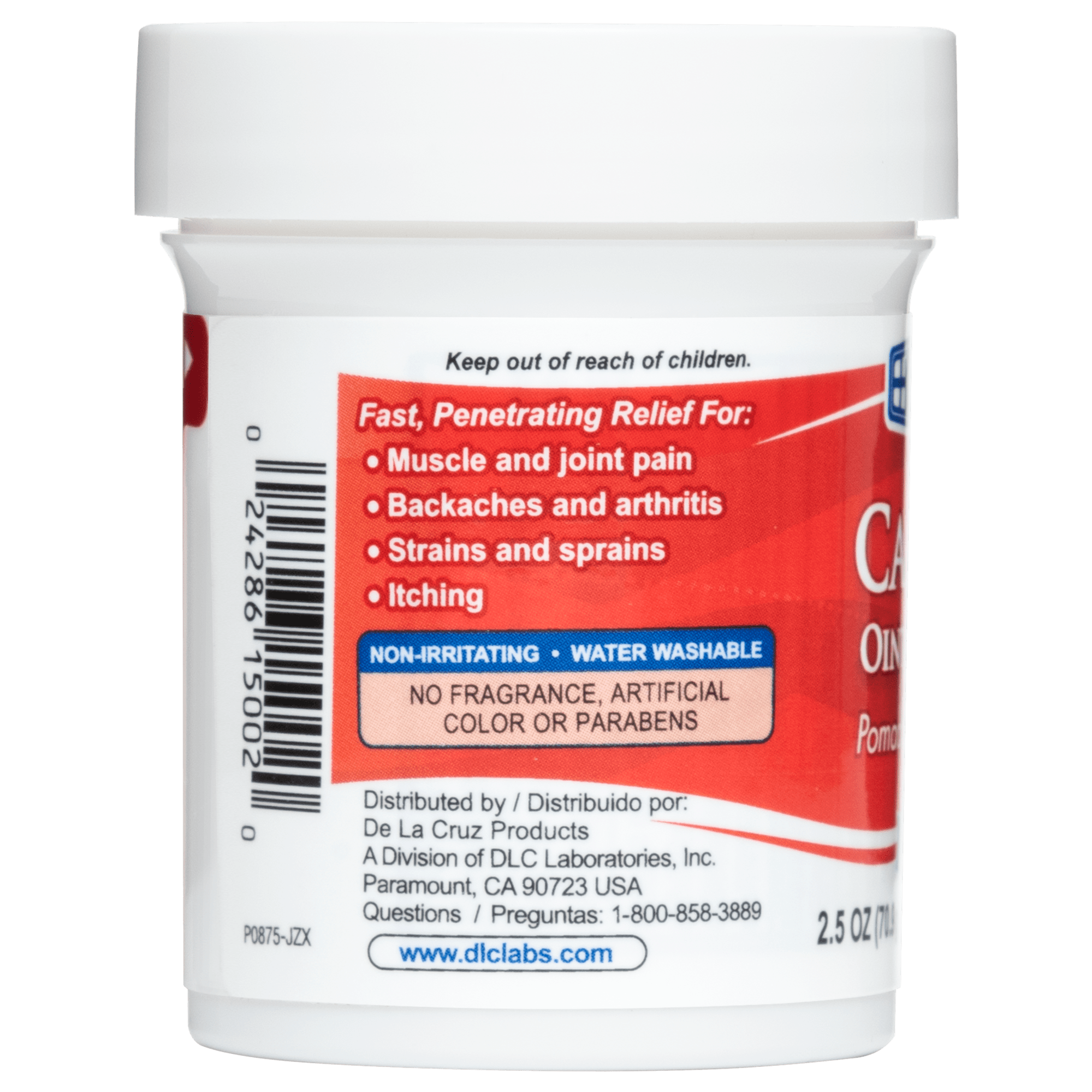 De La Cruz® Pain Relieving Ointment Maximum Strength with 11% Camphor 2.5 OZ (70.9 g)