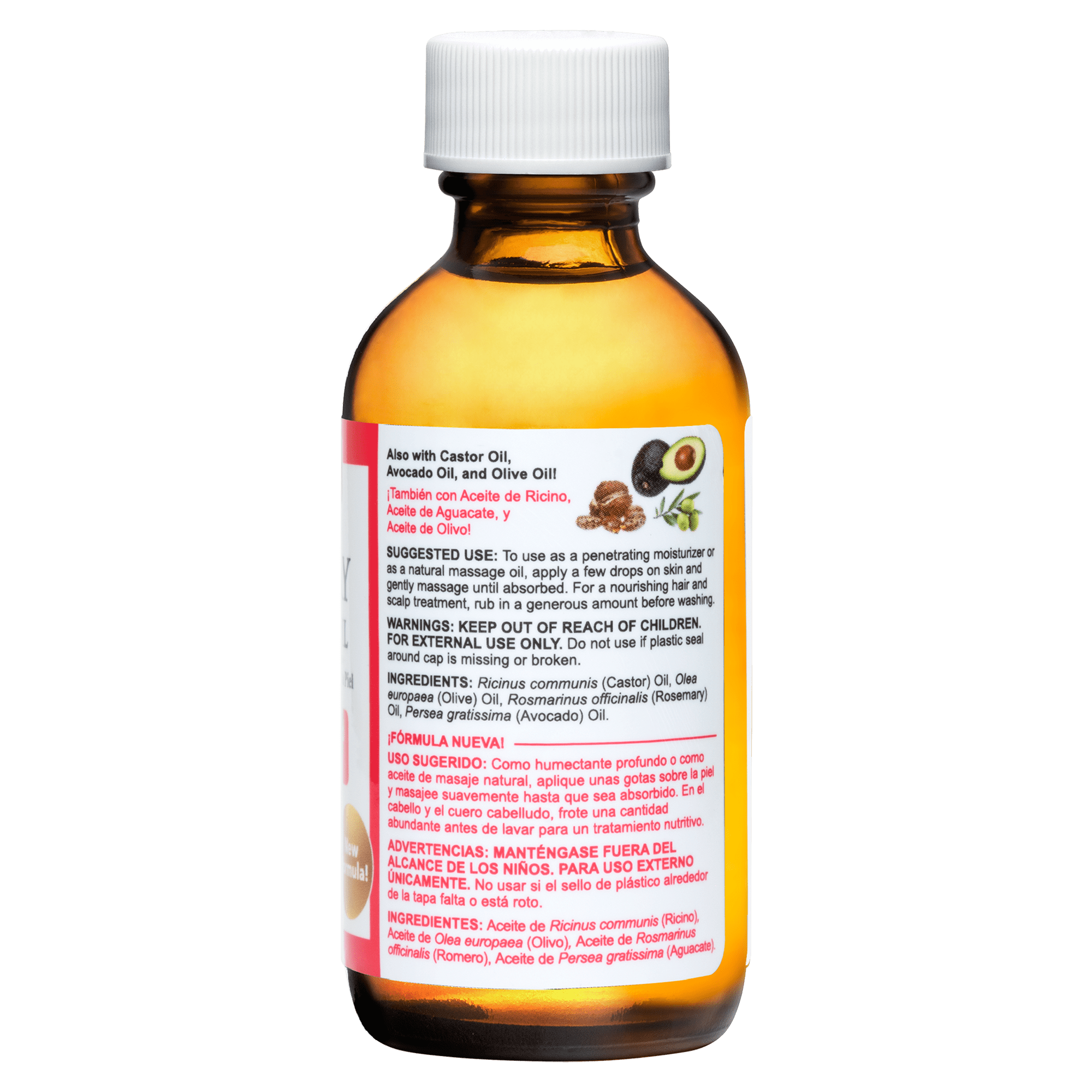 De La Cruz® Mezcla de Aceites para Cabello y Piel con Romero 2 FL. OZ. (59 mL)