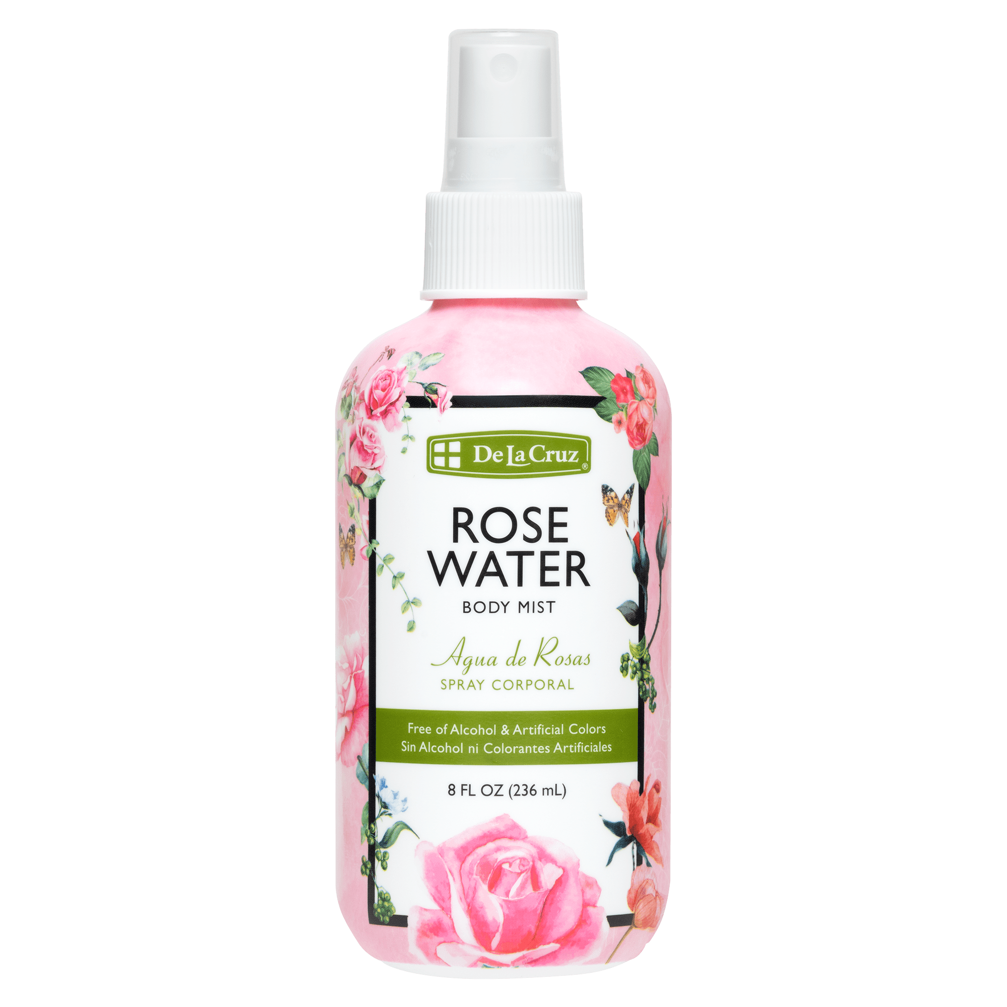 De La Cruz® Rociador corporal de agua de rosas 8 FL. OZ. (236 ml)