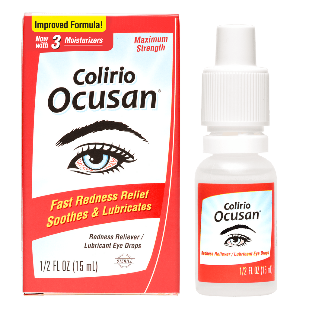 Ocusan® Gotas para los ojos para aliviar el enrojecimiento con 3 humectantes 0.5 FL OZ (15 mL)