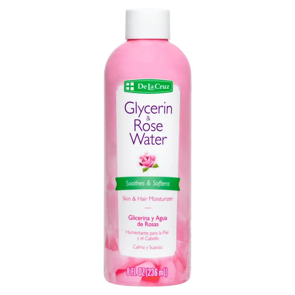 De la Cruz® Glicerina y Agua de Rosas Humectante para Piel y Cabello 8 FL. OZ. (236 ml)