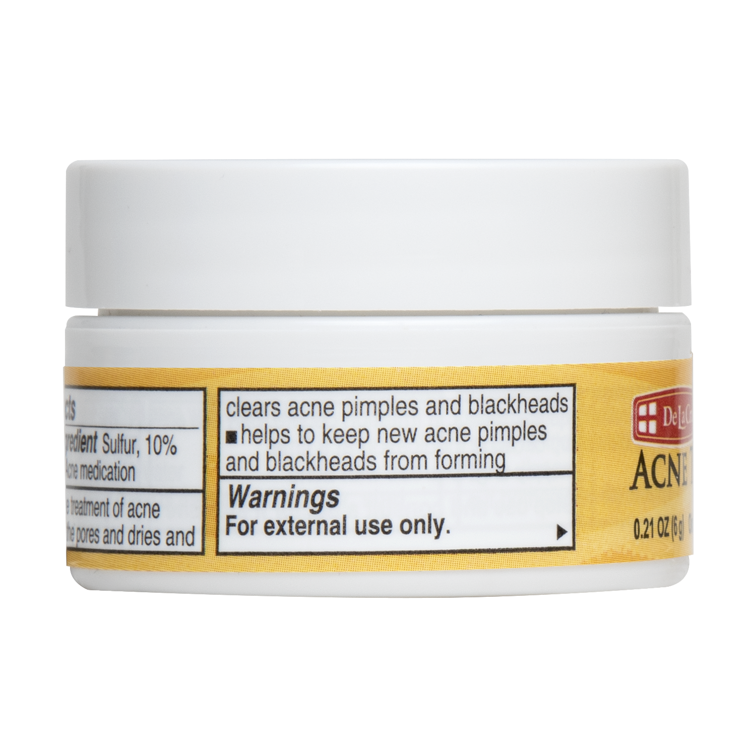 Tratamiento para el acné De La Cruz® de máxima potencia con 10 % de azufre, 6 g (0,21 oz)