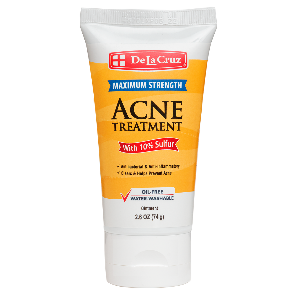 De La Cruz® Tratamiento para el acné de máxima potencia con 10 % de azufre 2.6 OZ. (74 g)