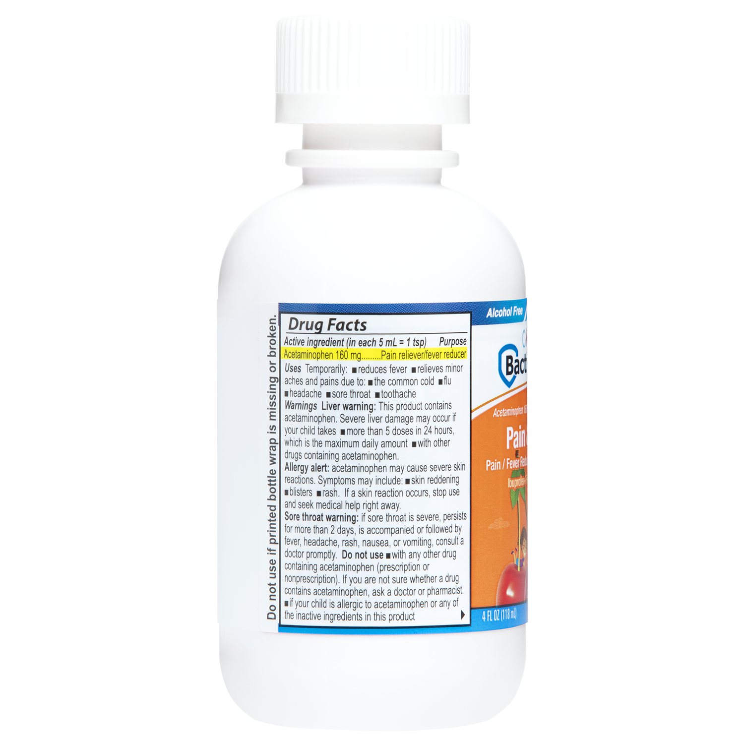 Bactimicina® Líquido para el dolor y la fiebre para niños 4 FL OZ (118 mL)