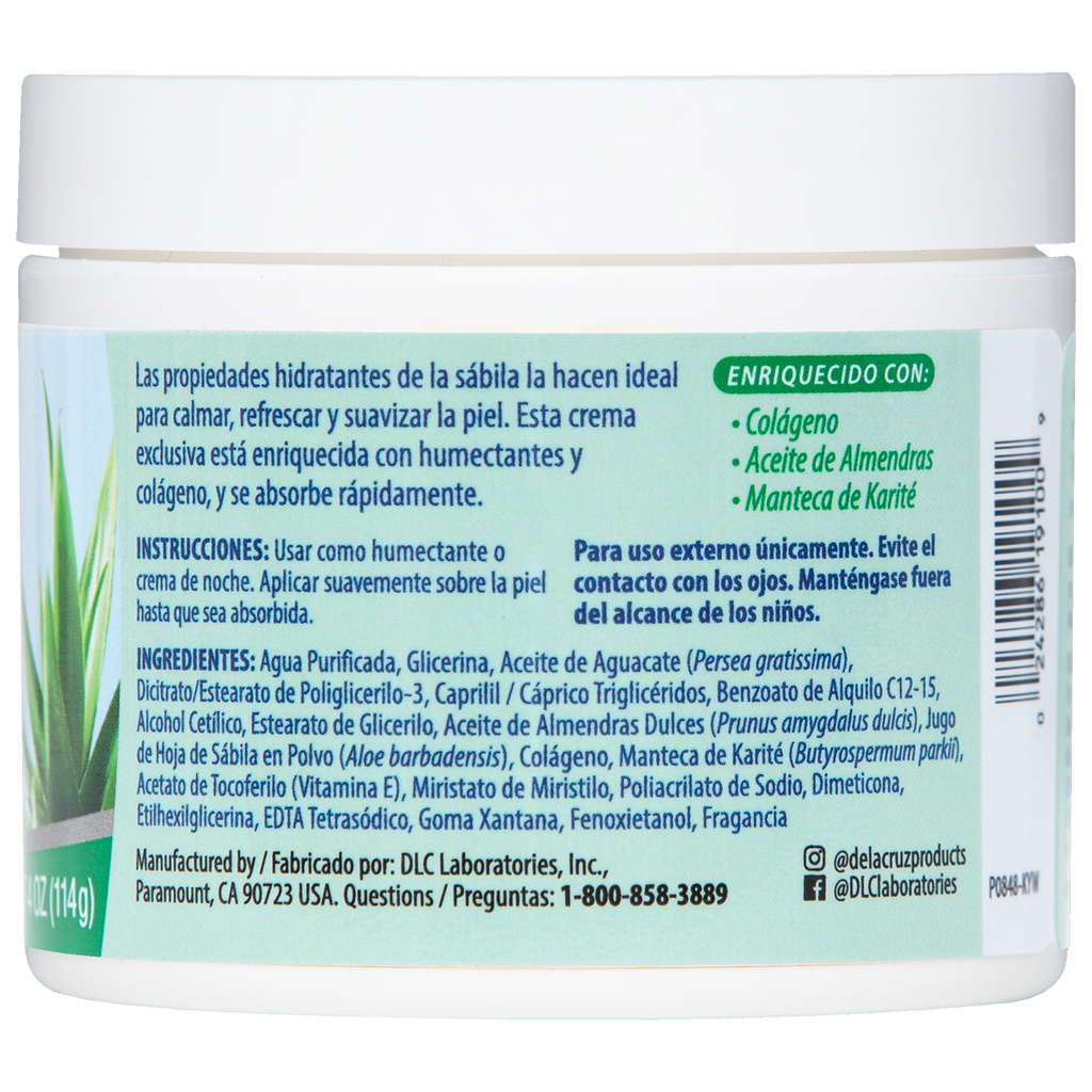 De La Cruz® Crema de Sábila 4 OZ. (114 g)