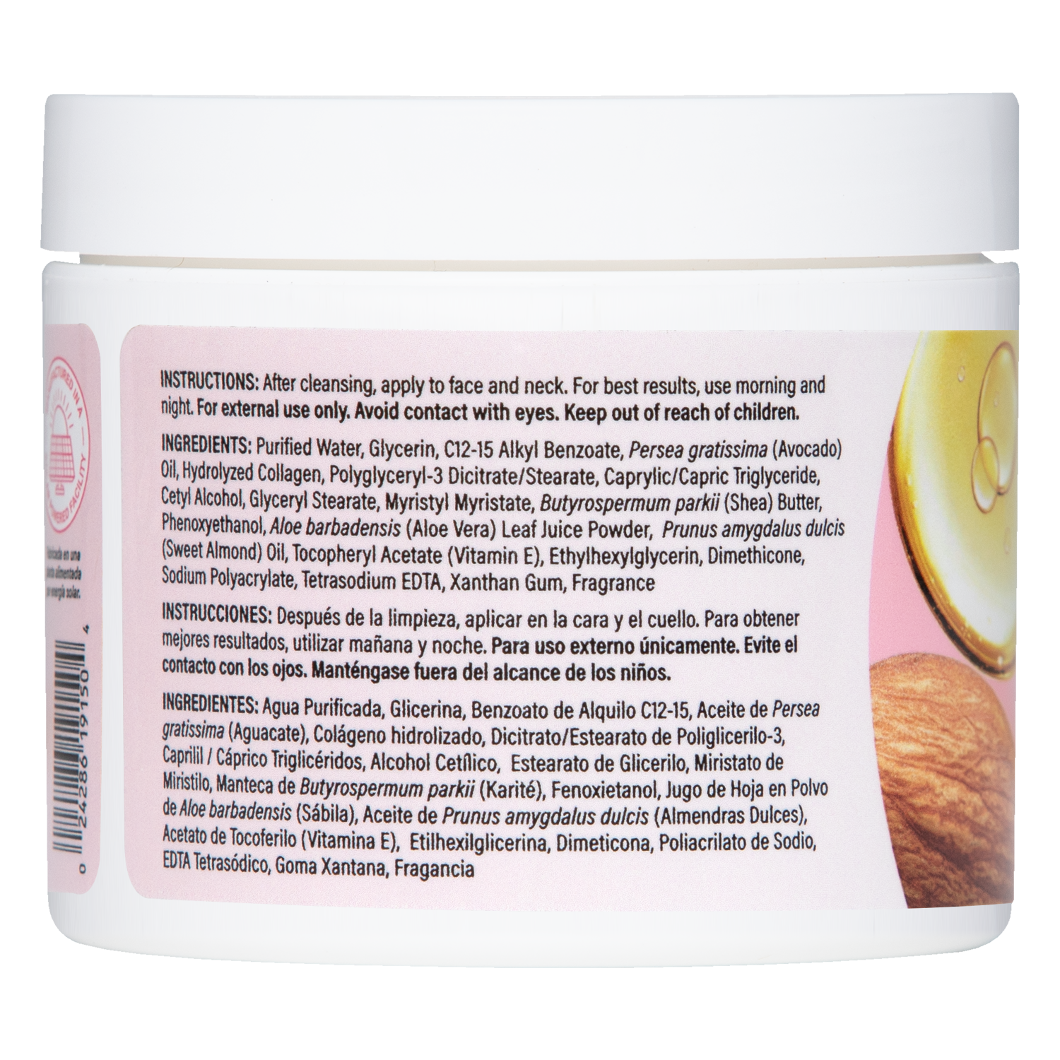 De La Cruz® Crema Facial con Colágeno 4 OZ. (113 g)
