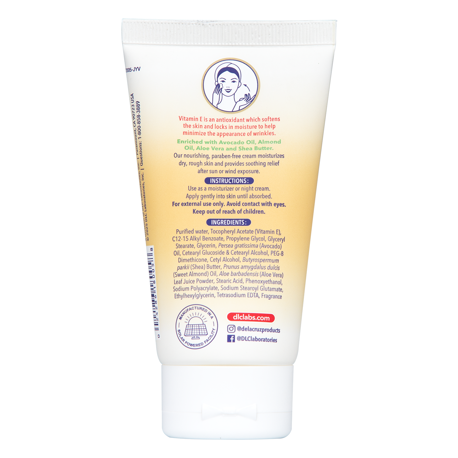 De La Cruz® Crema de Vitamina E 2.6 OZ. (74 g)