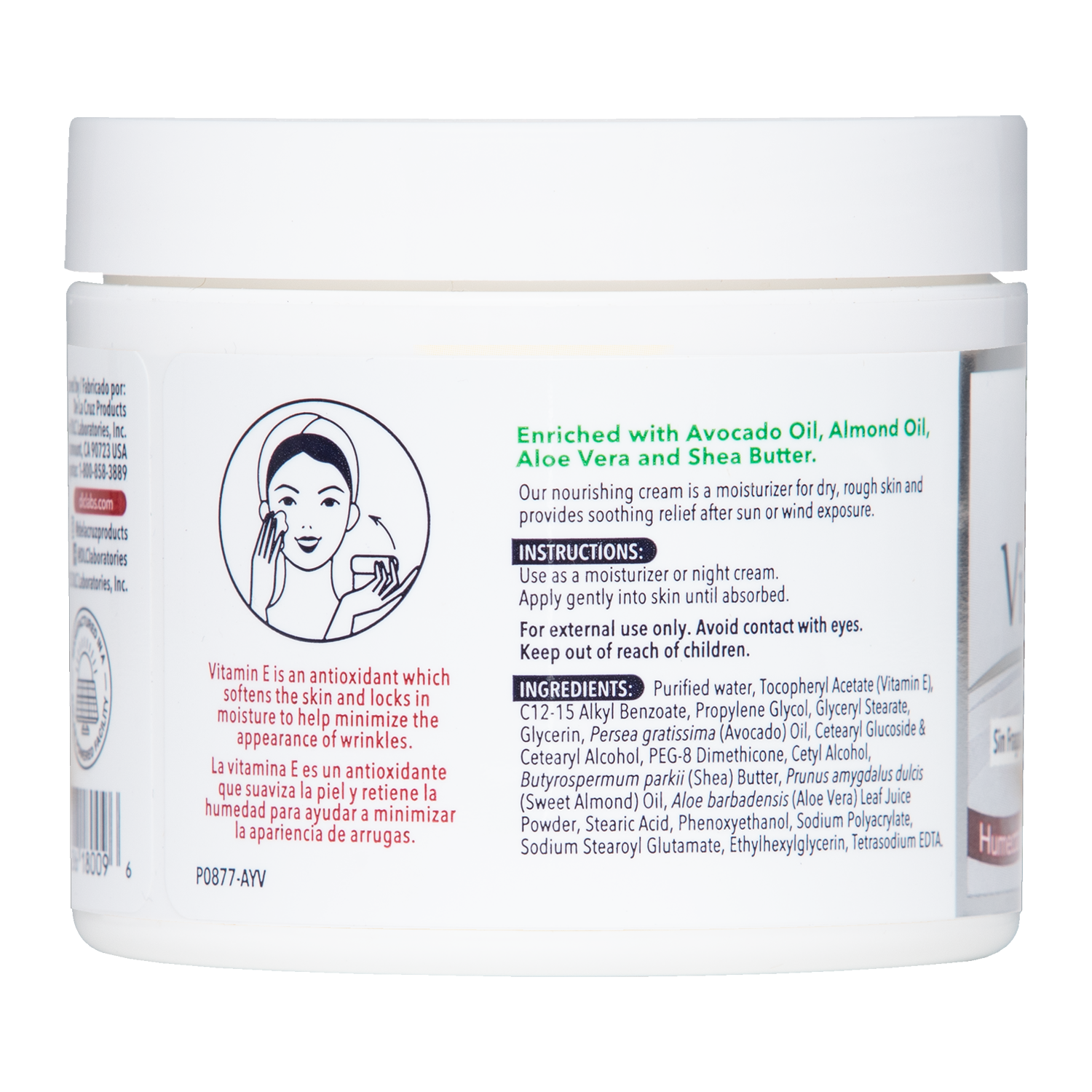 De La Cruz® Crema de Vitamina E sin Perfume 4 OZ. (114 g)