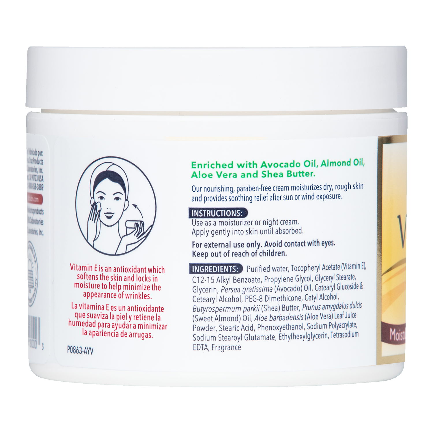 De La Cruz® Crema de Vitamina E 4 OZ. (114 g)