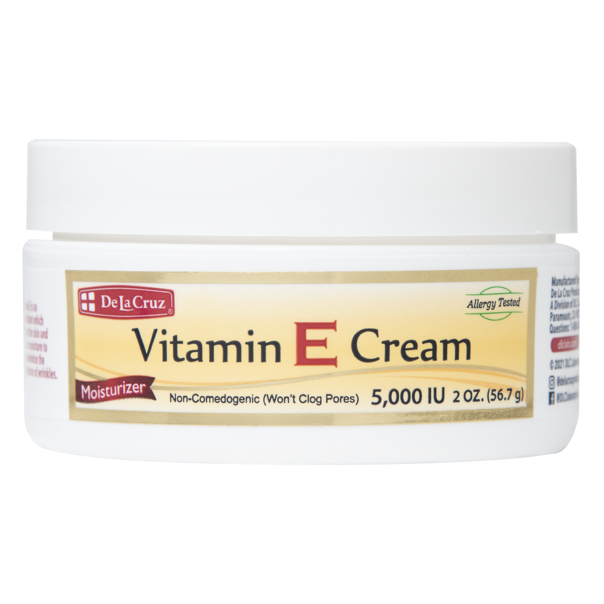 De La Cruz® Vitamin E Cream 2 OZ. (56.7 g) – DLC Labs Store