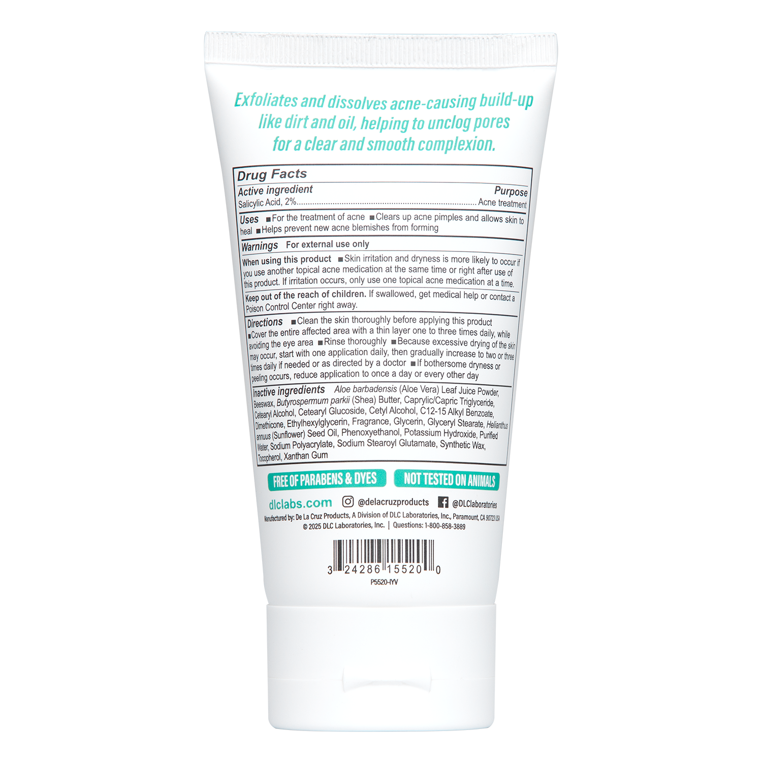 De La Cruz® Tratamiento para el acné de máxima potencia con 10 % de azufre 2.6 OZ. (74 g)