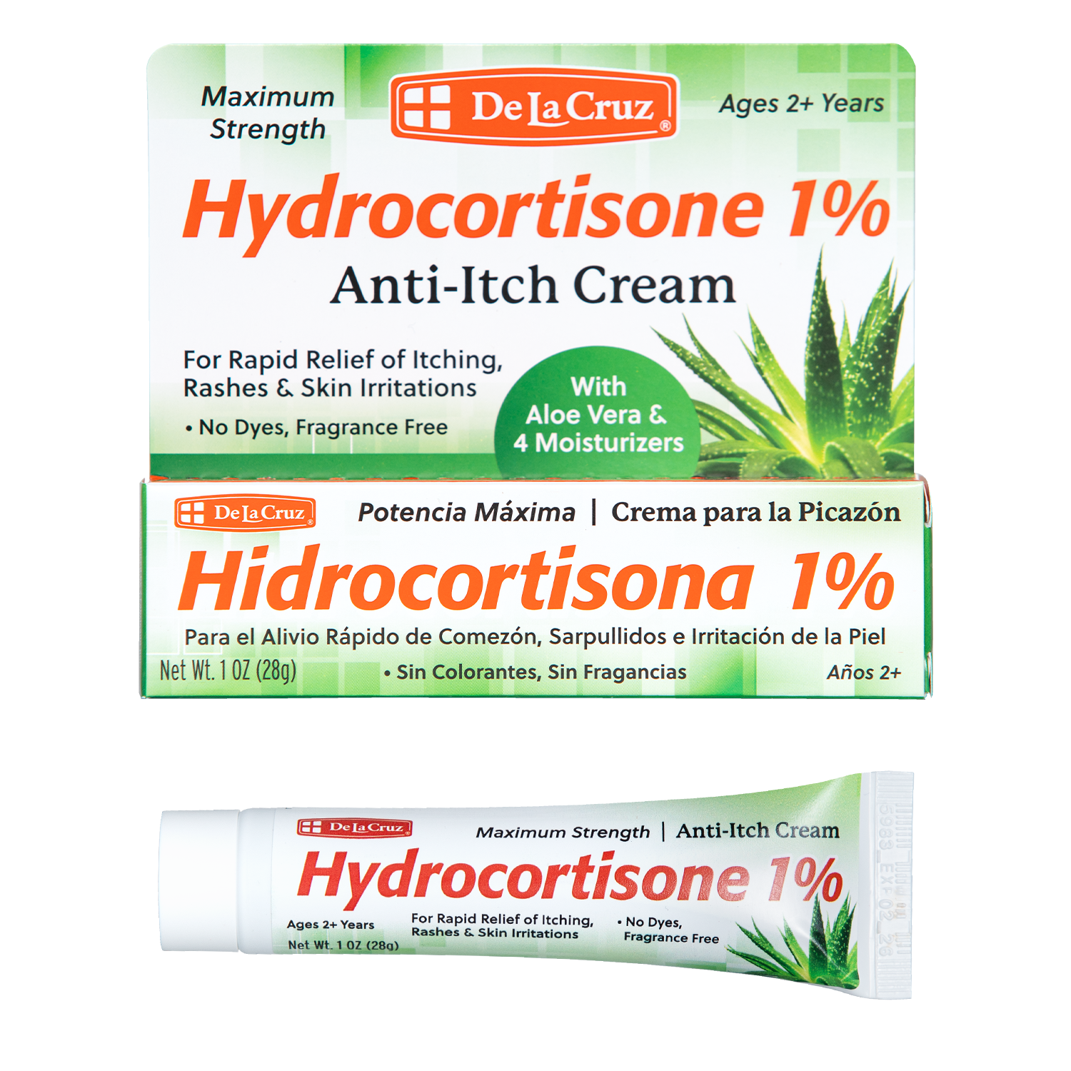 De La Cruz® 1% Hydrocortisone Anti-Itch Cream 1 OZ (28 g)