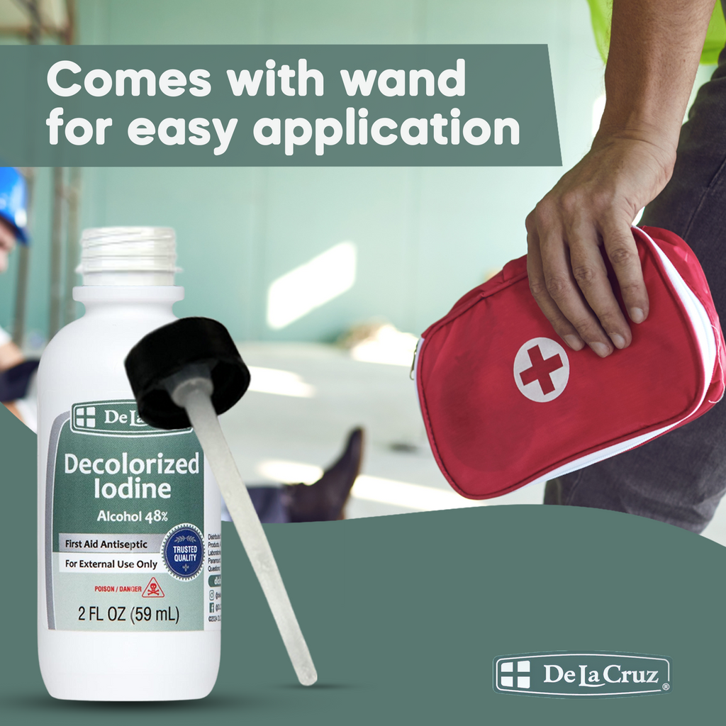 De La Cruz®  Decolorized Iodine First Aid Antiseptic  2 FL. OZ. (60mL) - EXP. 09/2026