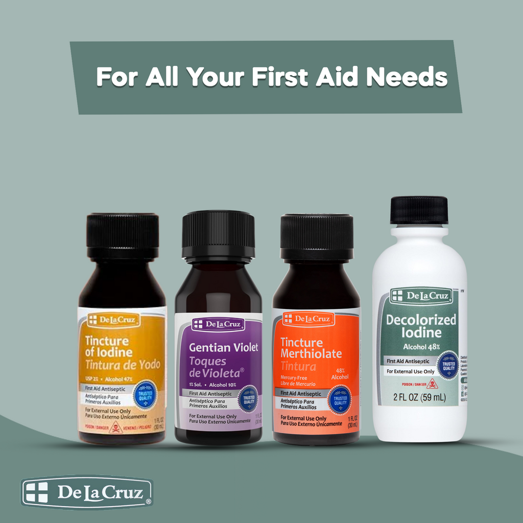 De La Cruz®  Decolorized Iodine First Aid Antiseptic  2 FL. OZ. (60mL) - EXP. 09/2026