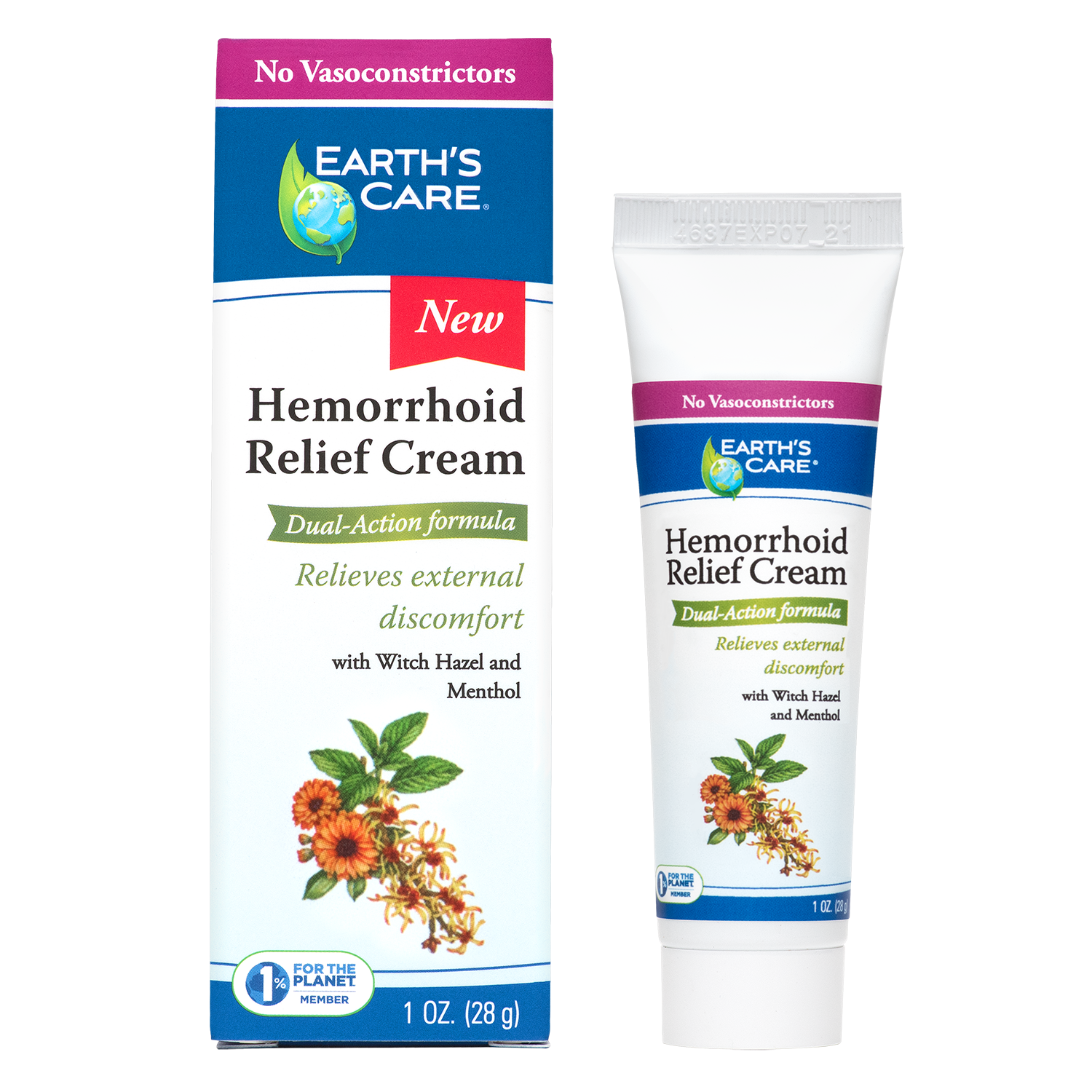 Earth's Care® Crema para el alivio de las hemorroides 1 OZ (28 g)