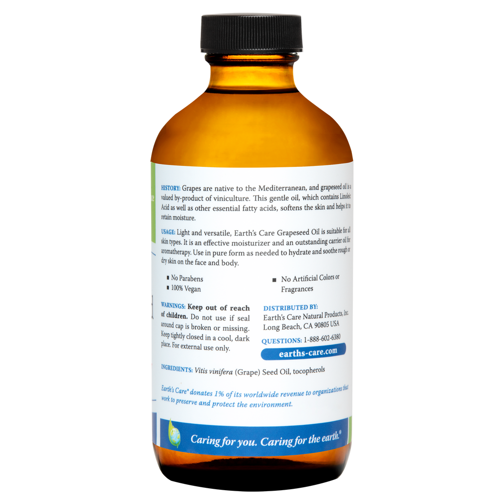 Aceite de semilla de uva prensado por expulsor Earth's Care® 8 FL OZ (236 ml)