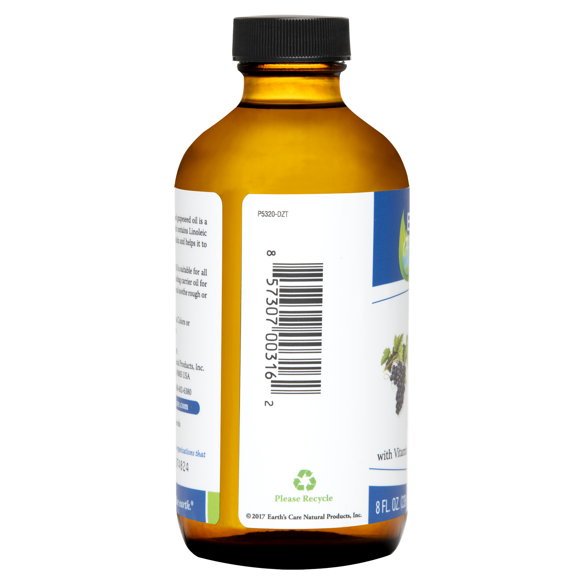 Aceite de semilla de uva prensado por expulsor Earth's Care® 8 FL OZ (236 ml)
