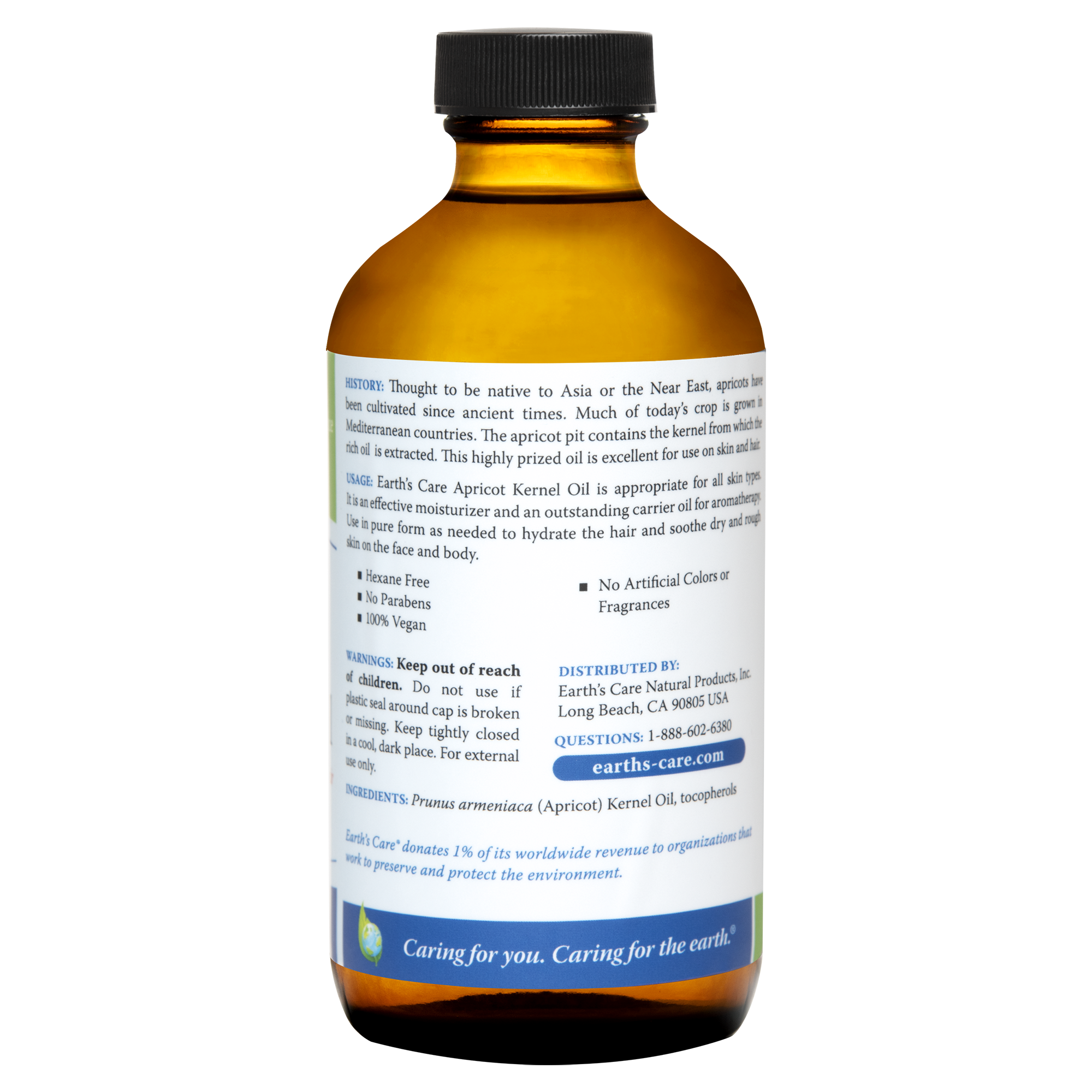 Earth's Care® Aceite de Albaricoque Prensado por Expulsor 8 FL OZ (236 mL)