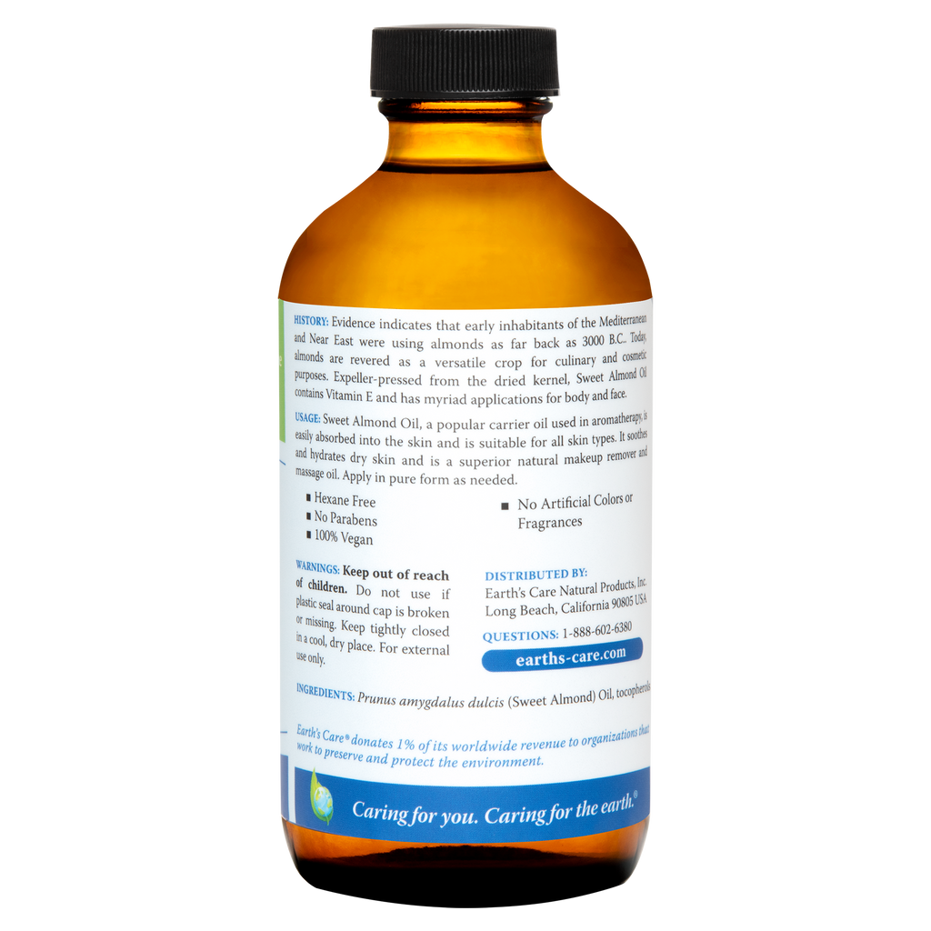 Earth's Care® Aceite de Almendras Dulces Prensado con Expulsor 8 FL OZ (236 mL)