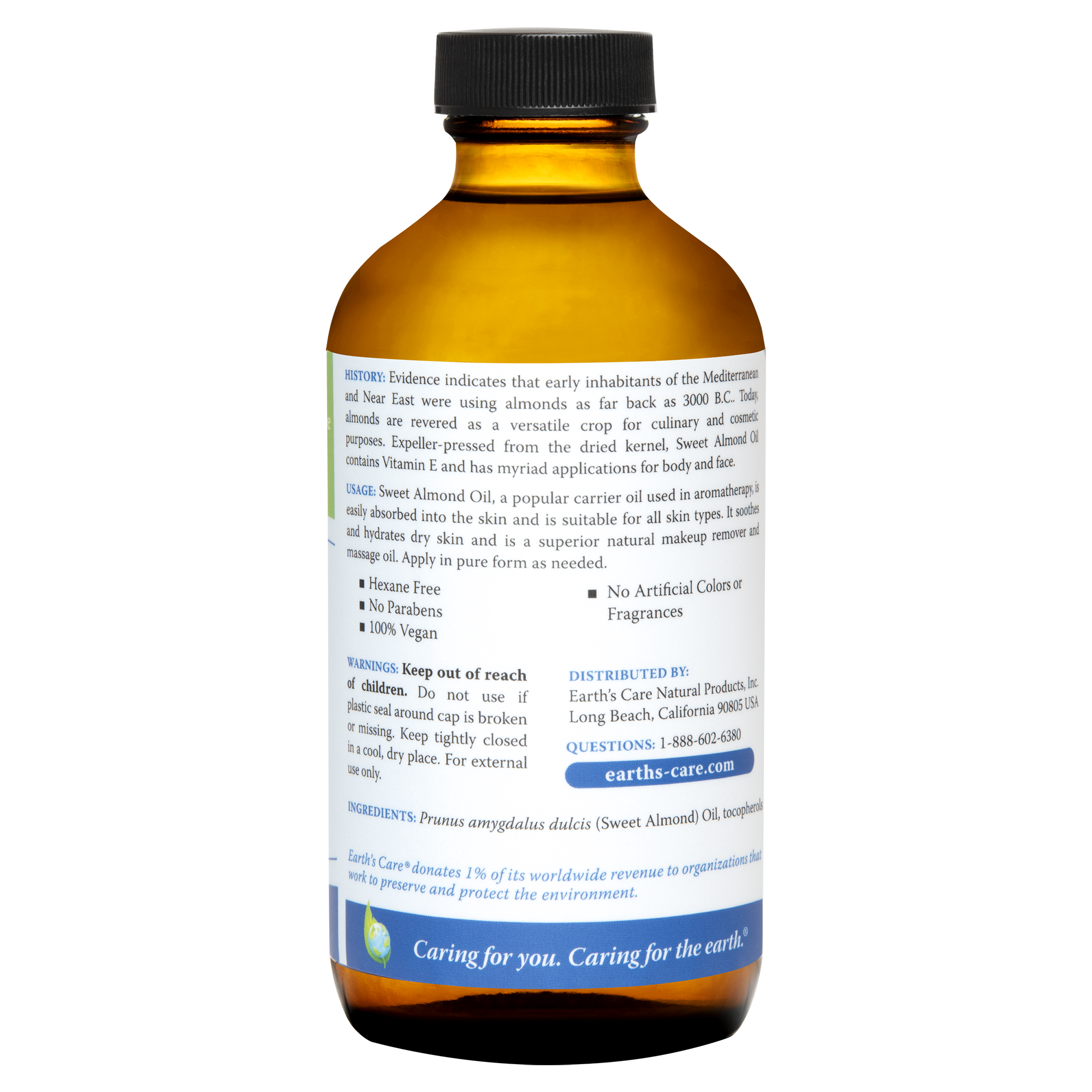 Earth's Care® Aceite de Almendras Dulces Prensado con Expulsor 8 FL OZ (236 mL)