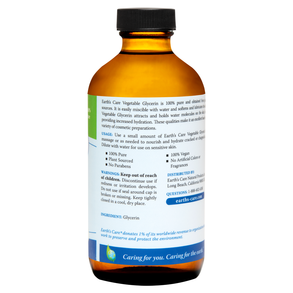 Earth's Care® Glicerina 100% Pura Vegetal, Grado USP 8 FL OZ (236 mL)