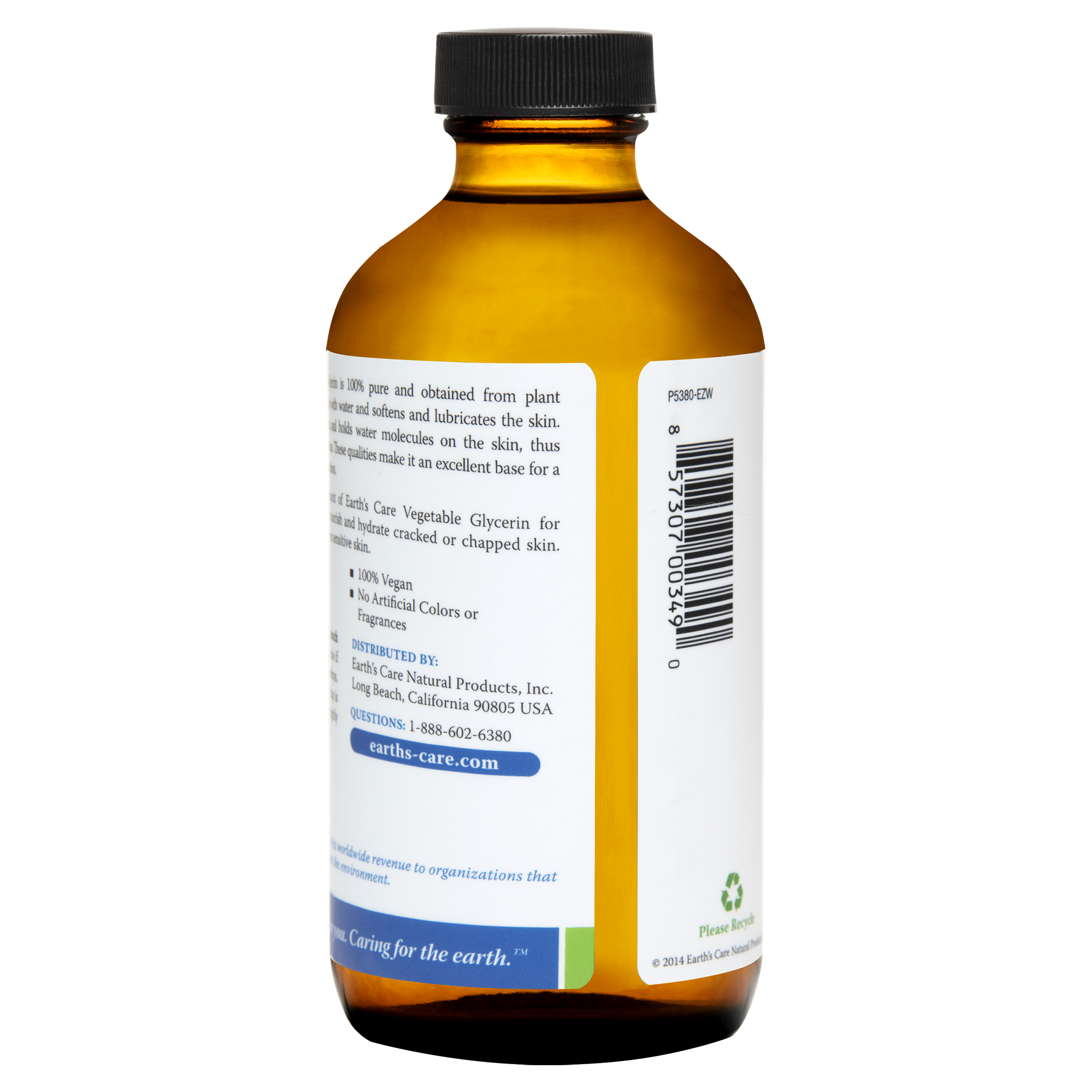 Earth's Care® Glicerina 100% Pura Vegetal, Grado USP 8 FL OZ (236 mL)