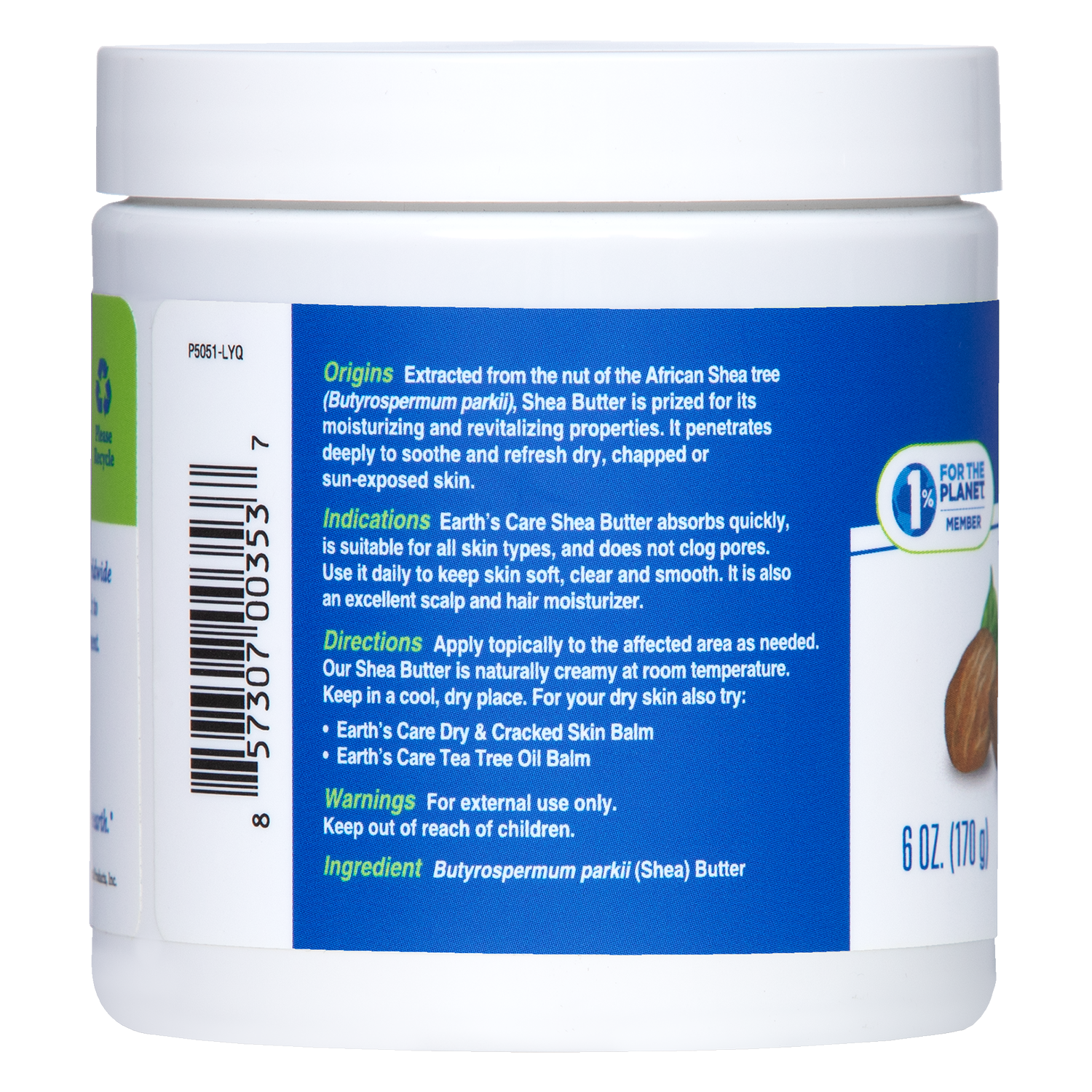 Earth's Care® Manteca de Karité 6 OZ (170 g)