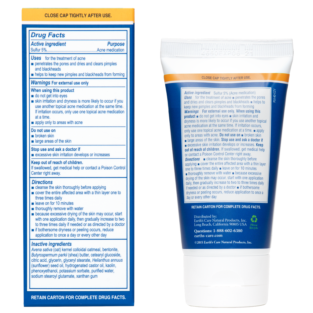 Earth's Care® Mascarilla para el acné 5% Azufre 2.5 OZ (71 g)