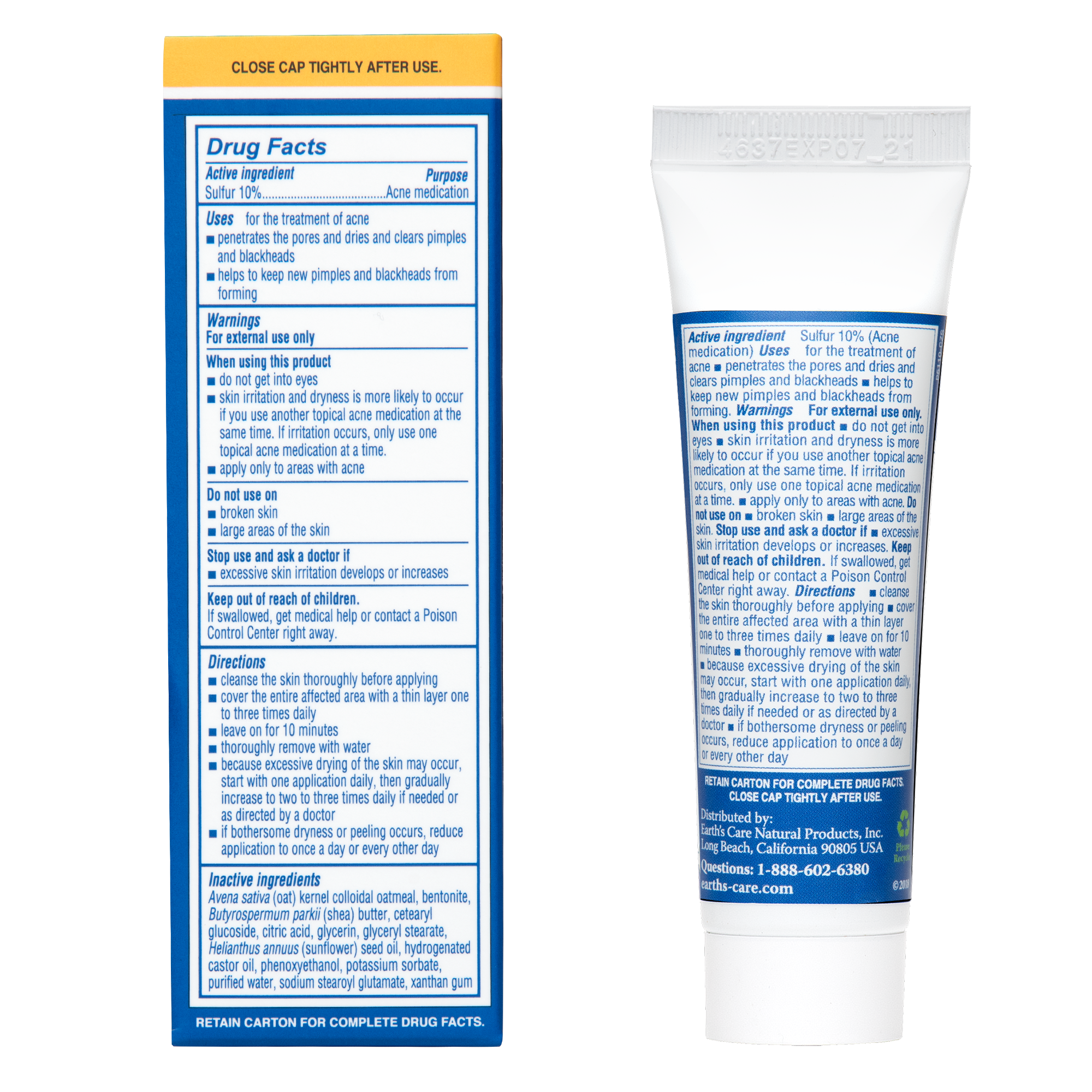 Earth's Care® Tratamiento Tópico para el Acné 10% Azufre 0.97 OZ (27g)