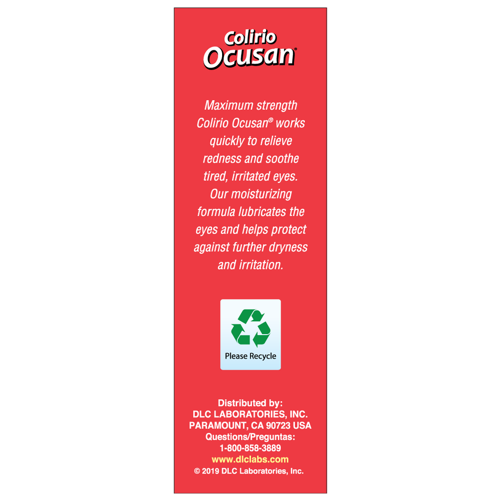 Ocusan® Gotas para los ojos para aliviar el enrojecimiento con 3 humectantes 0.5 FL OZ (15 mL)